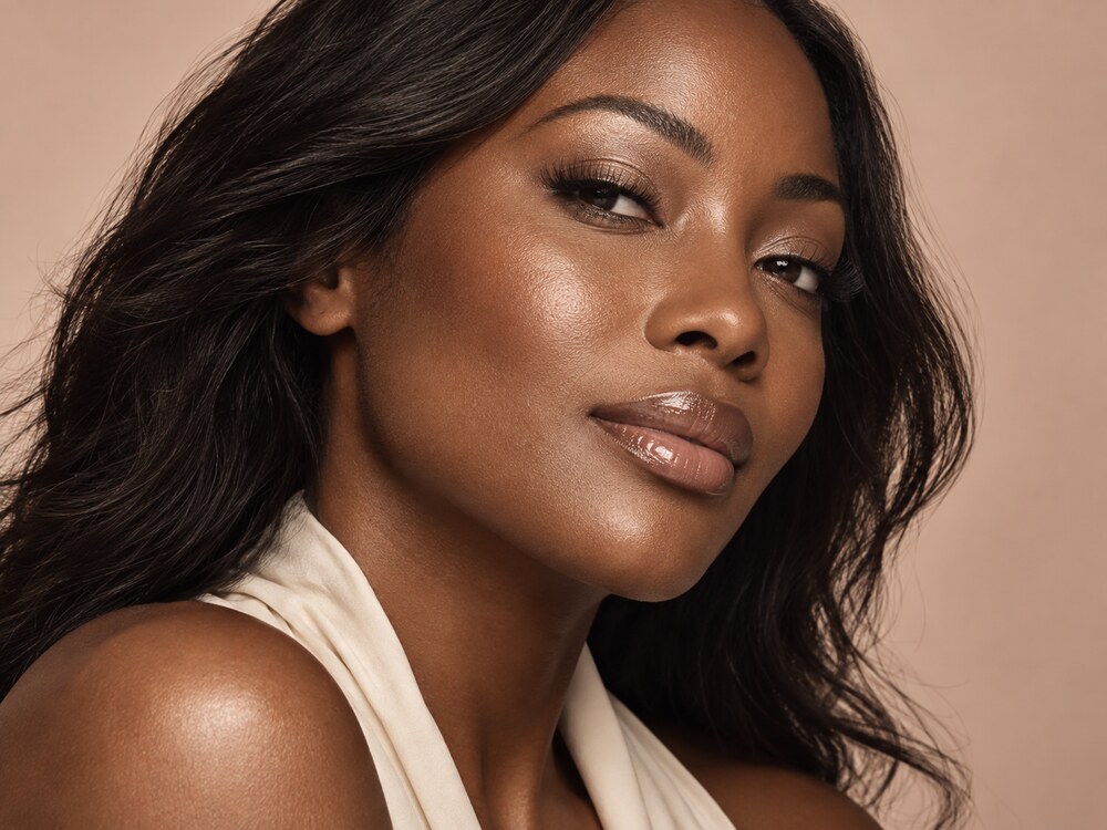 Editorial close-up highlighting natural skin texture